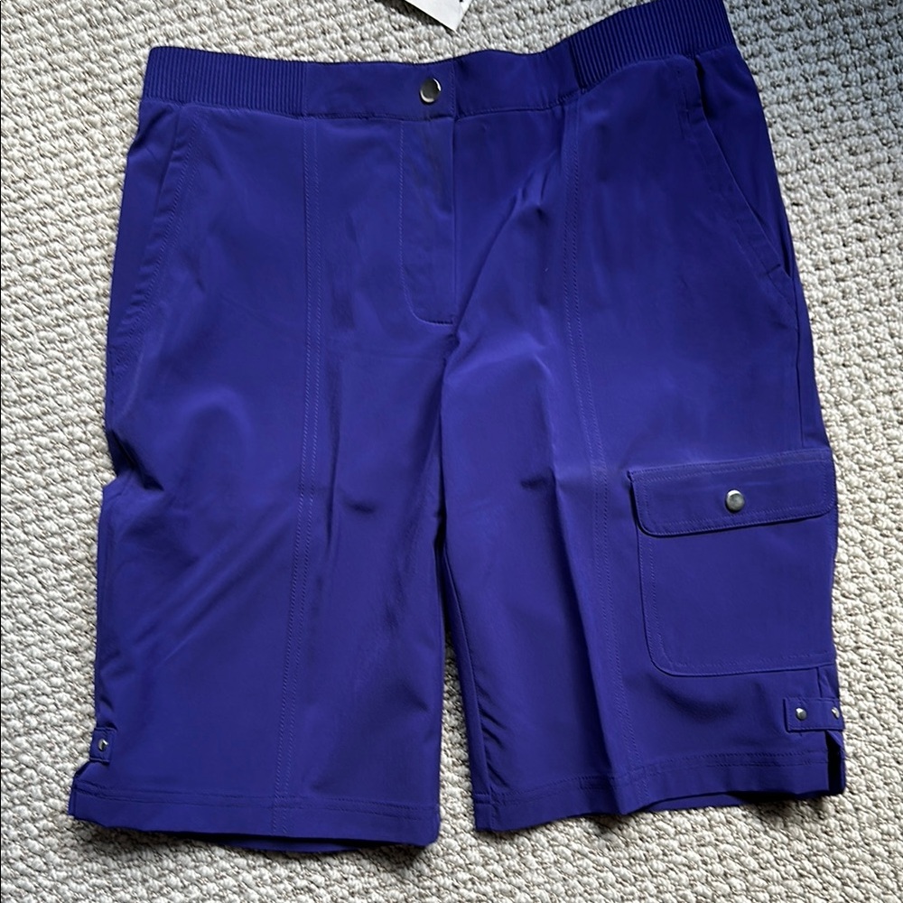 Chico's Purple Cargo Shorts with Tailored Design